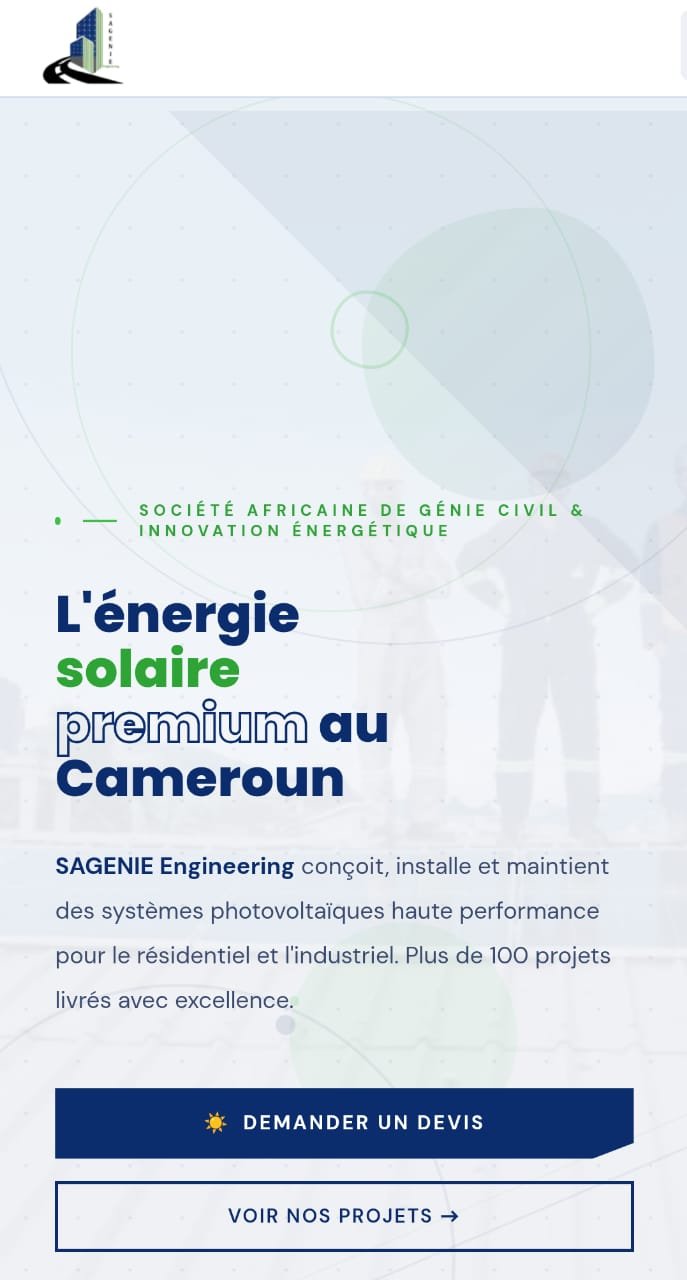 SAGENIE Engineering — Mobile hero